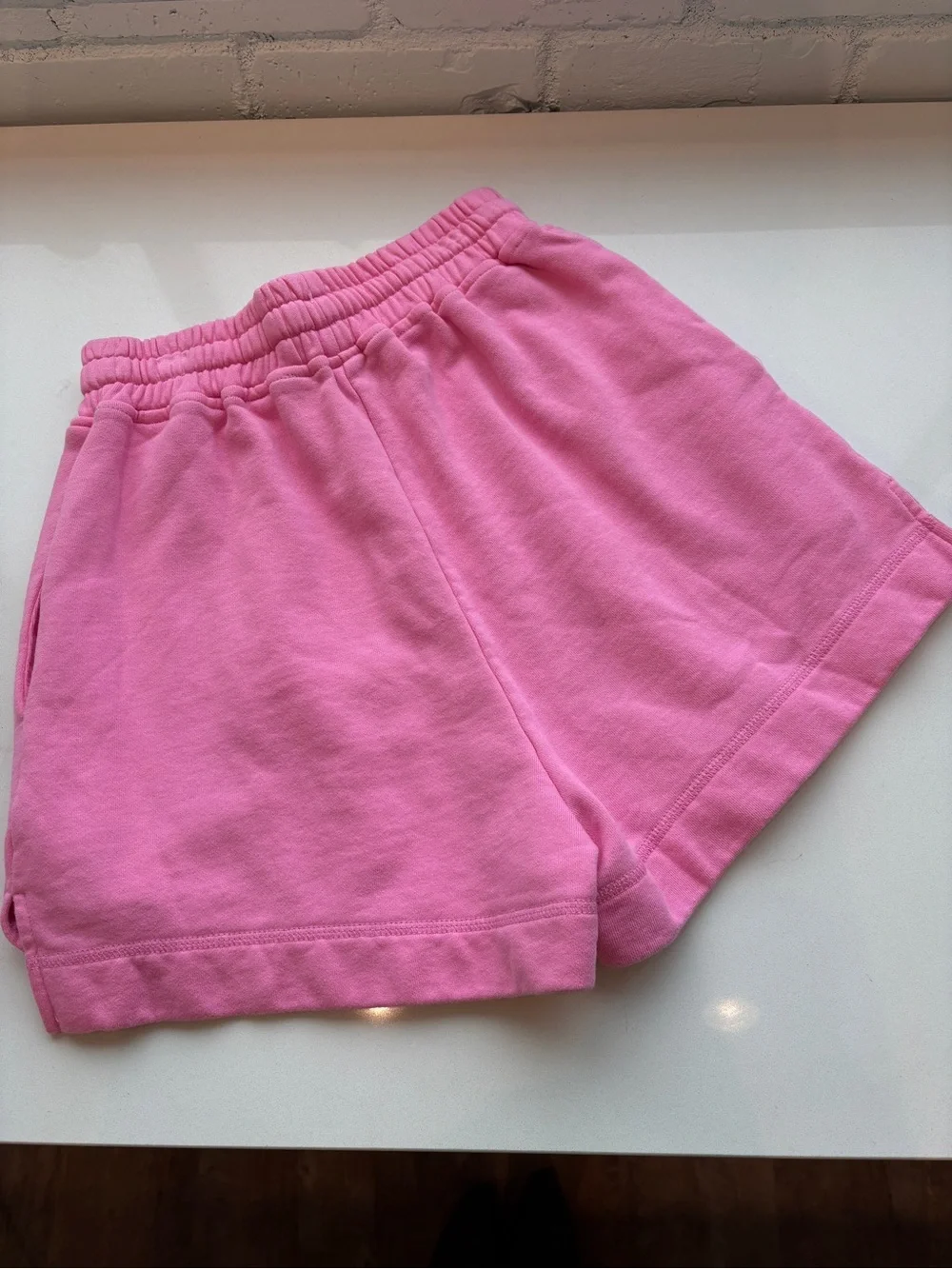 Ganni Pink Logo Athletic Shorts - Picture 3 of 3